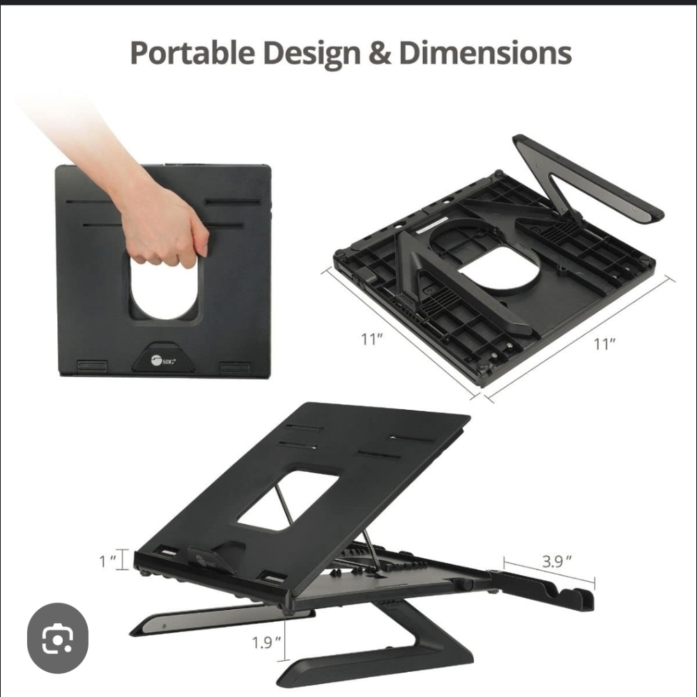 SIIG Black Adjustable Laptop Stand
